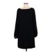 White House Black Market Casual Dress - Shift Boatneck Long sleeves: Black Print Dresses - New - Women's Size 8