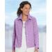 Appleseeds Women's Floral Eyelet Jacket - Purple - L - Misses