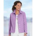 Appleseeds Women's Floral Eyelet Jacket - Purple - PL - Petite