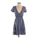Derek Heart Casual Dress - Wrap: Blue Dresses - Women's Size Small
