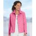 Appleseeds Women's Floral Eyelet Jacket - Pink - 1X - Womens