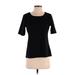 Talbots Short Sleeve T-Shirt: Black Tops - Women's Size Small Petite