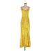 Some Days Lovin Casual Dress - A-Line Plunge Sleeveless: Yellow Dresses - Women's Size Small