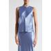 Frayed Edge Sleeveless Satin Shell