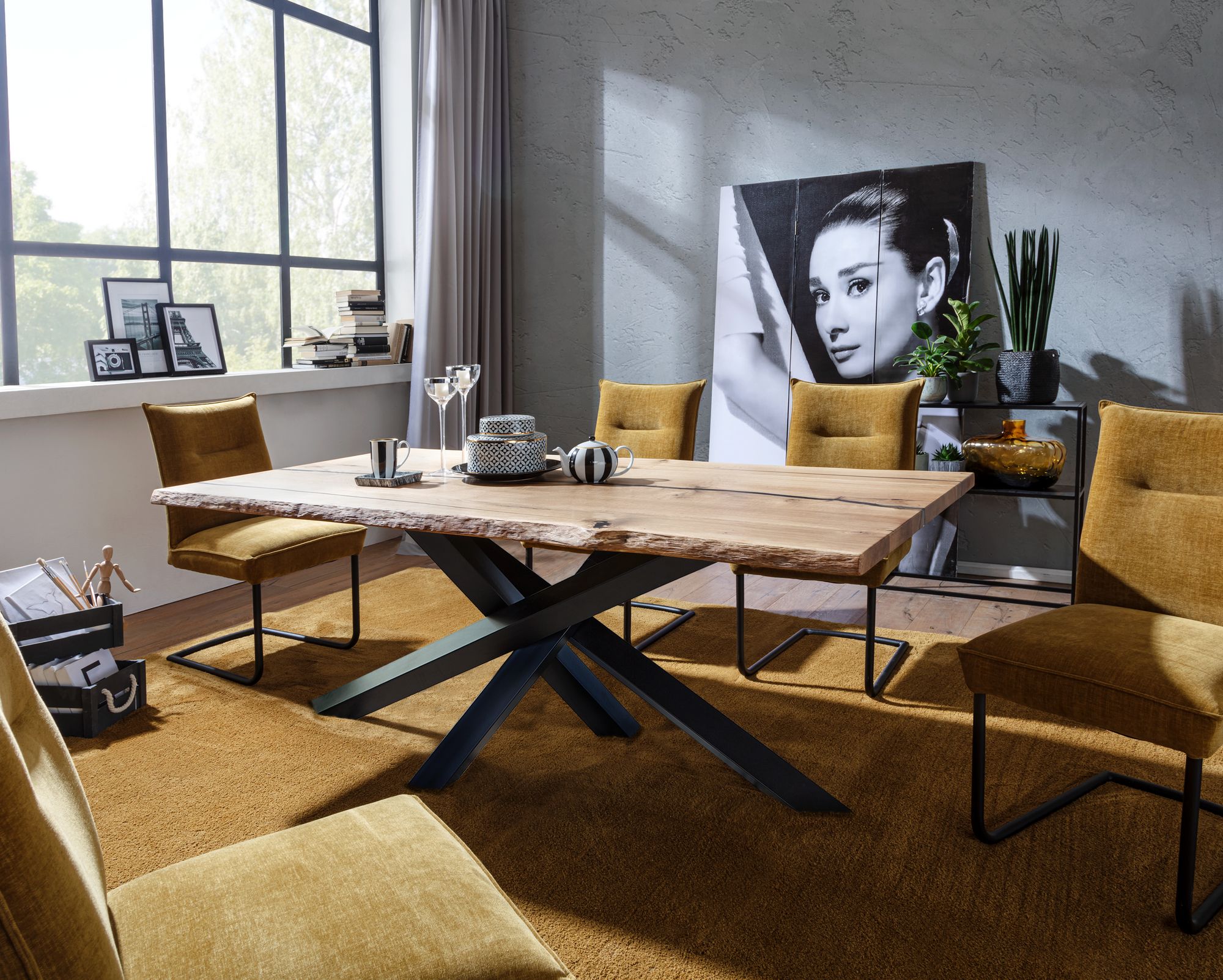 3S Frankenmöbel »Eclipse II« Epoxid Wildeiche Esstisch 180x100 cm / Epoxid schwarz Image