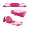 Costway 10 Feet x 4 Feet x 2 Inch Folding Exercise Mat with Hook and Loop Fasteners-Hot Pink