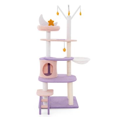 Costway Multi-level Cat Tower with Sisal Covered Scratching Posts-M