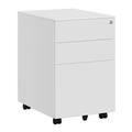 Caisson de bureau 3 tiroirs avec roulettes acier blanc