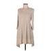Kate & Mallory designs Casual Dress - Sweater Dress: Tan Marled Dresses - Women's Size Medium