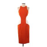 Cushnie Et Ochs Cocktail Dress - Sheath Crew Neck Sleeveless: Orange Print Dresses - Women's Size 4
