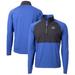 Men's Cutter & Buck Blue Omaha Storm Chasers Adapt Eco Knit Hybrid Recycled Quarter-Zip Top