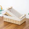 2pcs Woven Basket Paper Rope Woven Storage Bin Makeup Storage Boxes Bedroom Organizer