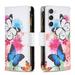 Dteck Zipper Wallet Case for Samsung Galaxy S24 Magnetic Leather Pattern Card Slots Case Shockproof Rubber Kickstand Full Body Protective Bag Cover White Butterfly
