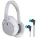 Sony Wireless Noise-Canceling Headphones WH-CH720N (White) with JLab Play Gaming Wireless Earbuds