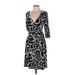 AB Studio Casual Dress - Wrap: Black Graphic Dresses - Women's Size Medium