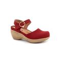 Extra Wide Width Women's Mabelle Dressy Mule by SoftWalk in Red Nubuck (Size 10 WW)