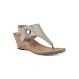 Women's White Mountain Aida Cork Wedge Sandal by White Mountain in Gold Metallic Smooth (Size 11 M)