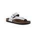 Women's Carly Sandal by White Mountain in Silver Leather (Size 11 M)