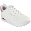 Sneaker SKECHERS "UNO - POP BACK", Damen, Gr. 36, rosa (weiß, rosa), Lederimitat, Veloursleder, sportlich, Schuhe Sneaker, Freizeitschuh, Halbschuh, Schnürschuh komfortabler Skech-Air Funktion