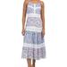 Jessica Simpson Dresses | Jessica Simpson Blue Twin Print Tiered Maxi Dress With Crochet Trim | Color: Blue/White | Size: S