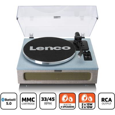 LENCO Plattenspieler "LS-440" mit 4 eingebauten Lautsprechern blau Plattenspieler
