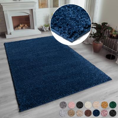 Hochflor-Teppich MY HOME "Shaggy 30" Gr. 6, blau, B:200cm H:30mm L:290cm, Kunstfaser, Teppiche, Teppich, Uni Farben, besonders weich und kuschelig, Kundenliebling Image