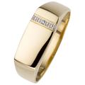 Fingerring JOBO Fingerringe Gr. 70, Gelbgold 585-Diamanten, gelb (gelbgold 585) Herren Goldringe