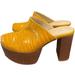 Urban Outfitters Shoes | Nwt Uo Ellie Platform Mules - Honey Crocodile Faux Leather | Color: Yellow | Size: 10