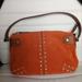 Michael Kors Bags | Michael Kors Orange/Rust Suede Studded Small Handbag Bag Preloved W/Coa | Color: Orange | Size: 7.5" X 10.5"