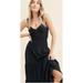 Anthropologie Dresses | Anthropologie Women Ruched Tiered Black Maxi Preppy Dress Size Petite Large | Color: Black | Size: Lp