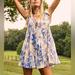 Free People Dresses | Free People Sully Floral Mini Dress Size Small | Color: Blue/White | Size: S
