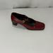 Coach Shoes | Coach Red Square Toe Red Leather Heels With Strap Size 7.5b | Color: Red | Size: 7.5