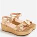 J. Crew Shoes | New J.Crew Platform Sandals In Dark Gold Metallic Leather Size 9 M Item Bk489 | Color: Gold | Size: 9