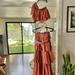 Free People Dresses | Free People Terracotta Spice Crop One-Shoulder Top And Ruffle Tiered Skirt Set | Color: Orange/Red | Size: S