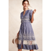 Anthropologie Dresses | Anthropologie Moulinette Soeurs | Blue Embroidered Waters Dress | Size 2 | Color: Blue/White | Size: 2