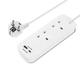 Masterplug Two Socket Travel EU Extension Lead With 2 x USB