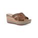 Women's White Mountain Samwell Platform Wedge Sandal by White Mountain in Tan Smooth Multi (Size 7 M)