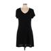Marc New York Andrew Marc Casual Dress - A-Line V Neck Short sleeves: Black Print Dresses - Women's Size Large