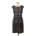 Connected Apparel Casual Dress - Sheath: Black Damask Dresses - Women's Size 12