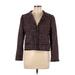 BOSS by HUGO BOSS Jacket: Short Burgundy Houndstooth Jackets & Outerwear - Women's Size 10