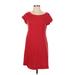 Banana Republic Casual Dress - Shift: Red Solid Dresses - Women's Size Small