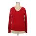 Croft & Barrow Pullover Sweater: Red Tops - Women's Size 2X-Large