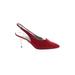 Via Spiga Heels: Pumps Kitten Heel Cocktail Red Print Shoes - Women's Size 6 - Pointed Toe