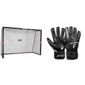 HUDORA 76915,Fußballtor Pro Tect Fußball Tor für Kinder und Erwachsene, Mehrfarbig, 180x120 cm & Reusch Unisex Torwarthandschuhe Attrakt Solid Junior Black 4