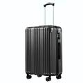 COOLIFE Hard Shell Suitcase Rolling Suitcase Travel Suitcase Luggage Carry on Luggage PC+ABS Material Lightweight with TSA Lock and 4 Wheels 2 Years Warranty Durable(Black, M(66cm))