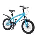 HINOPY 18 Inch Children's Bike, Blue Mountain Bike, Cruiser Boys with Mudguard and Reflectors, Double Disc Brake Systems for Girls and Boys