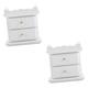 ibasenice 2 Pcs Dollhouse Bedside Table Dollhouse Bookcas Miniature Bookshelf Mini Furniture Miniature Cupboard Furniture Model Fairy Garden Decorations Wooden Doll House Manual White