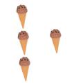 Vaguelly 4pcs Simulation Ice Cream Kid Gifts Fake Bread Model Kids Suit Case Beach Fake Cake Treats Ice Cream Playset Kid Suit Food Toy Photo Prop Children's Clothing Pvc Artificial Toddler