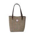 TAILORMAP Harris Tweed Tote bag Retro Plaid Large Capacity Handbag Versatile Shoulder Bag (Brown)