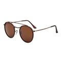 HPIRME Round Sunglasses Women Metal Frame Men Driving Eyewear Shades Vintage Sun Glasses,2 Brown Brown,one size